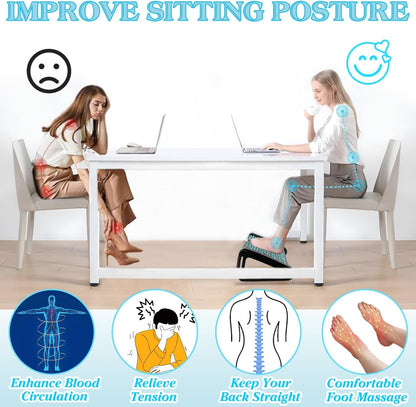 Ergonomic Adjustable Foot Rest for Office & Home – Under Desk Foot Stool with Massage Roller