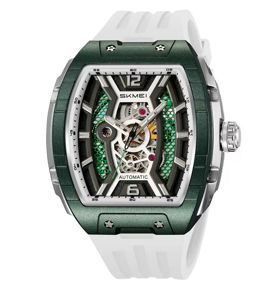 Geek Out in Style: Transparent Dial, Bold Statement! Automatic Mechanical Watch with Silicone Strap